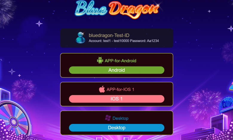 Blue Dragon Casino Slots login